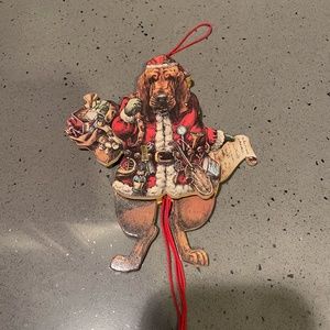 Old World wooden dog ornament